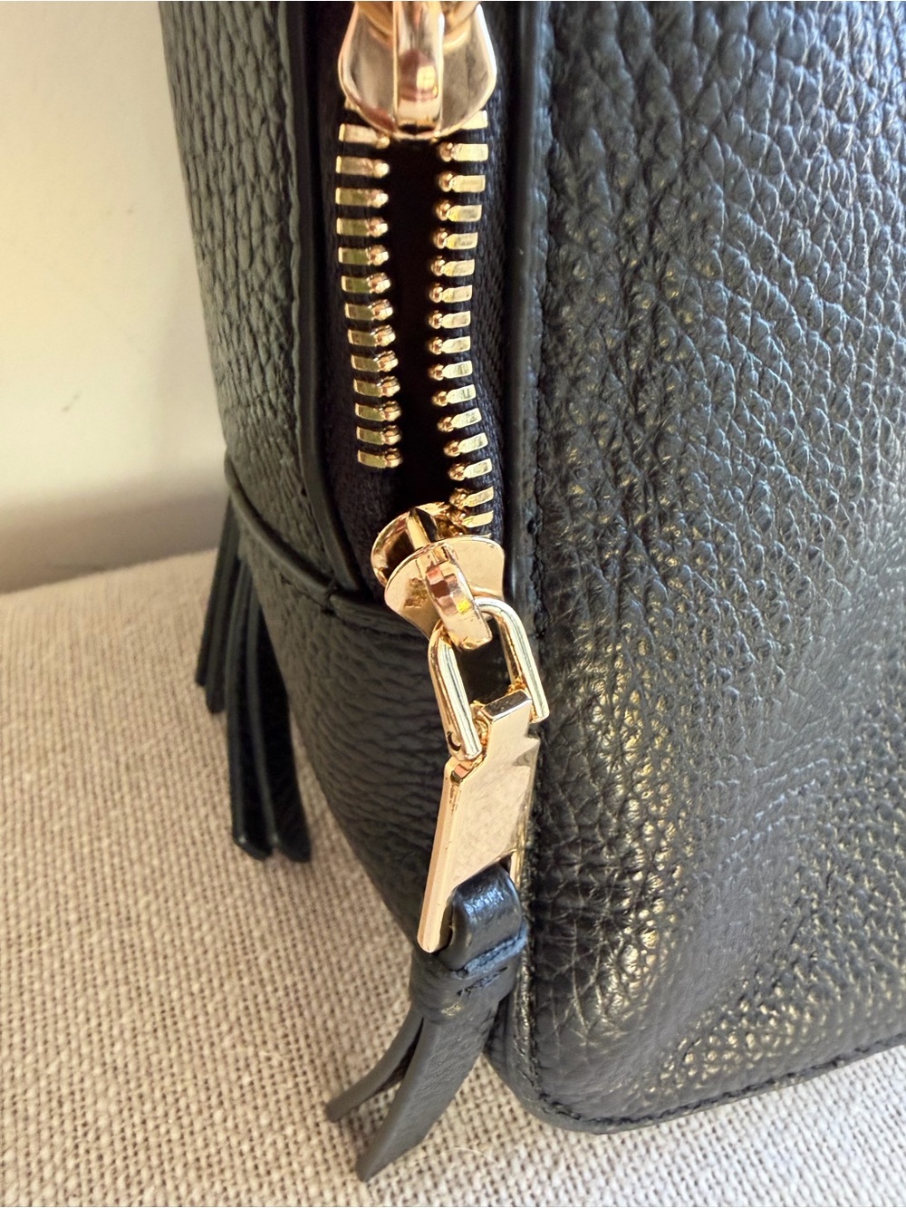 QUINCE Marlow Black Leather Laptop Backpack Bag - Picture 5 of 7